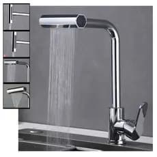 Torneira Cozinha Gourmet Fria Cuba Bancada Lavabo Metal Aço Inoxidável Prateado Cromado Brilhante