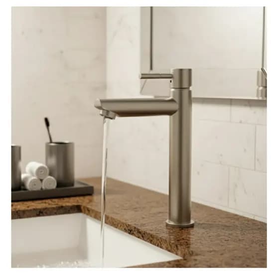 Torneira Banheiro Fria Alta Lavatório Lavabo Pia Cuba Bancada Metal Aço inoxidável Cromado