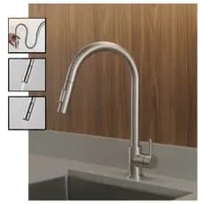 Torneira De Cozinha Monocomando Ducha Extensível Cuba Bancada Metal Aço Inoxidável Prata Escovado