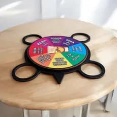 Roleta Roda de Shot com 4 Copinhos Cachaça Acrílico 60ml Mesa Bebida Happy Hour Bebida