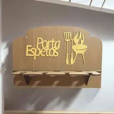 Porta Espeto Mdf Churrasco Cozinha Grelhas Espetos Churrasqueira Cantinho Decoração Suporte Carne