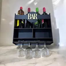 Bar De Parede Rustico Decoração Barzinho em MDF Churrasco Cantinho Retrô