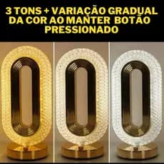 KIT  Luminária/Abajur Luxuosa de Led mesa/cabeceira Iluminação Premium interruptor touch + USB