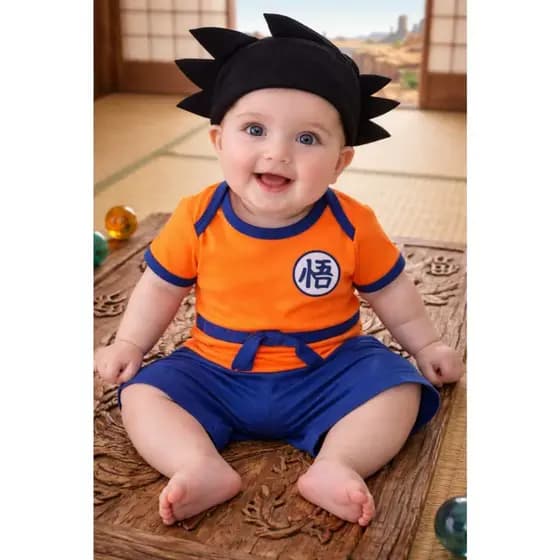 Body bebê goku menino tematico dragon ball mesversaio