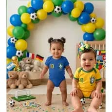 Body copa do   Brasil menina e faixa