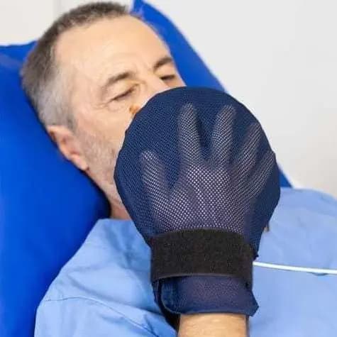 01 PAR DE LUVA DE CONTENÇÃO E PROTEÇÃO PARA IDOSOS E ACAMADOS ALMOFADADA ( PAR DE LUVAS DE CONTENÇÃO )