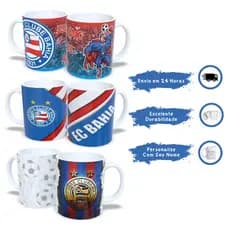 Caneca do Tricolor de Aço! Ideal para quem ama o Bahia! Vários Modelos! Promoção Exclusiva!
