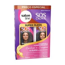 Kit Shampoo 300ml + Condicionador 200ml SOS Cachos Super Óleos