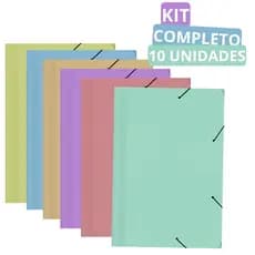 Pastas Aba Elástico Escolar Cor Tons Pasteis Pacote 10 Unidades 200 Gramas Medida Oficio Elástica