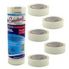Pacote Com 10 Fitas Durex Cristal Alta Fixação 12x10