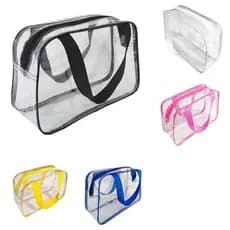 Bolsa Transparente Necessaire PVC Organizadora Para Trabalho Faculdade Estagio Hospital Maquiagem Higiene Pessoal