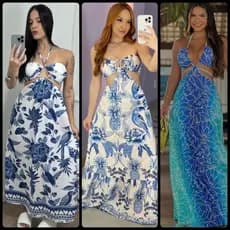 Vestido Longo Floral Inspiração Tendência Moda Blogueira Luxo