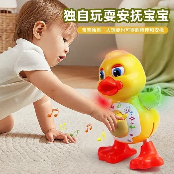 Patinho dançarino musical com luz pato que dança infantil oferta