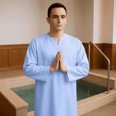 Beca Bata Azul de batismo seca rápido para cerimônia religiosa evangélica