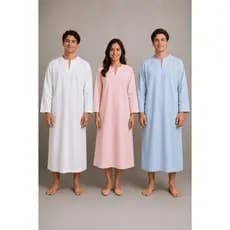 Beca Bata de batismo seca rápido para cerimônia religiosa evangélica - Azul, Branca e Rosa