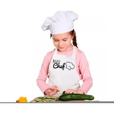 Avental Infantil Vida Pratika Mini Chef Branco