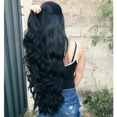 Baratinha Extensão de Cabelo em Fibra Orgânica WENG e Fairy Preto liso com Aplique Tic Tac para Volume -(Ondulado)