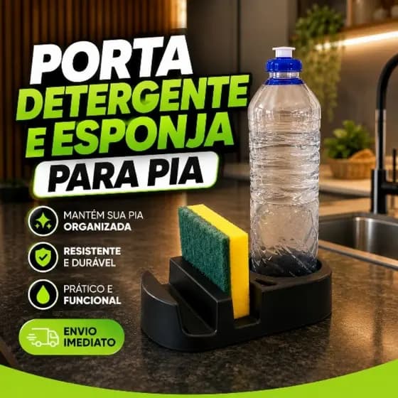 Organizador de Pia 2 em 1 Porta Esponja e Detergente Escorredor Suporte Multiuso Cozinha