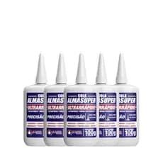 Kit com 5 UND Cola Instantânea Almasuper Bico Fino 100G