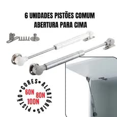 Kit c/ 6 unidades de Pistão a Gás Comum aaplicação em Armário Basculante com Amortecedor