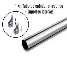Kit Tubo Cabideiro Redondo P/ Guarda Roupa, Arara e Closets