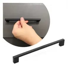 KIT 2 UNDS Puxador Rigore Tango - cor: Preto Fosco - para guarda-roupas, cômodas, armários