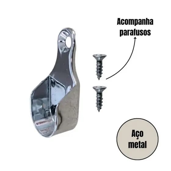 Suporte Lateral Para Guarda Roupa Tubo Cabideiro Oval Oblongo