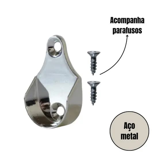 Suporte Lateral  Redondo Para Guarda Roupa Tubo Cabideiro