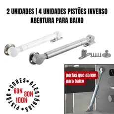 Kit Pistao Inverso a gas com  2 UND ou 4 UND  Porta De Armário Cozinha
