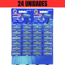 Kit 24 Aparelhos de Barbear Com 3 Lâminas de Aço Inox Com Lubrificante, Descartável, Afiado, Atacado