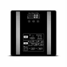 Balança de Banheiro Balança Digital Corporal Com Bioimpedância Simple Tela de Led Cor Preto