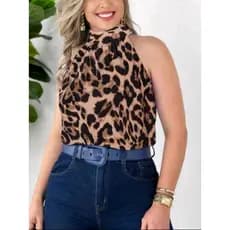 blusa Regata feminina  Gola alta com amarração nas costas