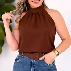 blusa feminina estilosa com gola alta elegante