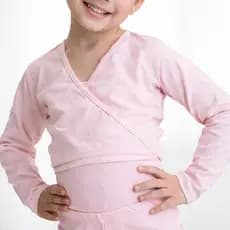 Bolero Infantil Menina Bailarina Casaco Rosa/Preto Ballet Casaquinho