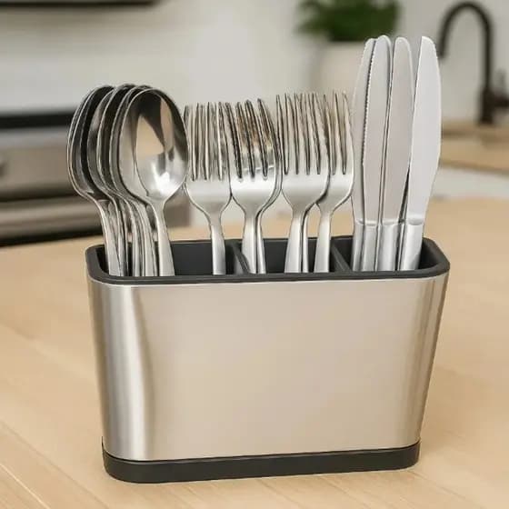 Porta Talheres Inox Organizador Cozinha Duravel Facil Limpeza