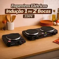 Fogão Elétrico 2 Bocas Panela Camping Assadeira Pequeno Preparo Comida Mini Grill Aquecimento Chapa