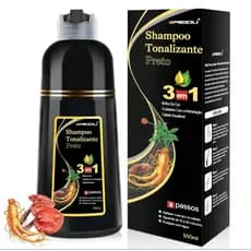 Shampoo Tintura de Cabelo Preto 3 em 1 Mei 500ml