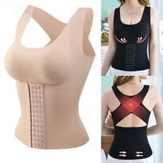 Corretor De Postura , Colete Acolchoado Para Controle De Barriga , Camisola Aparadora Respirável Ajustável