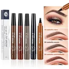 Caneta de Sobrancelha Microblading /Tatuagem em 4 Cores para Maquiagem / Lápis de Sobrancelha