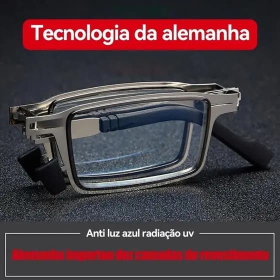 Óculos de leitura dobrável portátil quadro masculino feminino quadro de Metal quadrado Anti luz azul