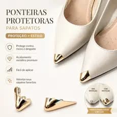 Protetor De Biqueira De Sapato De Metal – Antidesgaste E Decorativo Fácil Aplicação 1 Par