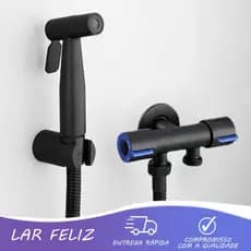 Ducha Higiênica Com Registro Torneira Dupla  Escovado Banheiro Lavabo