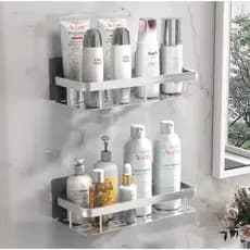 Kit 2 SUPORTE PARA SHAMPOO PARA USO NO BANHEIRO NA PAREDE de alumínio suporte organizador