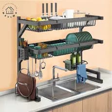 única/dupla Suspensa Modular Escorredor Louça Organizador Estante de 65cm
