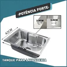 Cuba para cozinha Em Aço Inoxidável Com Acessórios 60/50cm