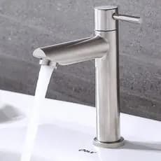 torneira para banheiro inox metal bancada Torneira fria simples para lavatório