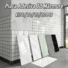 KIT 5-20 PCS Placa Adesiva 3d Mármore De Parede Relevo Lavável 30cm X 60cm