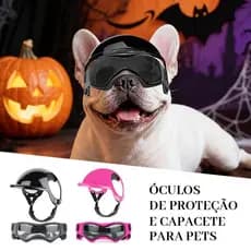 Capacete E Óculos Para Cães , Chapéu Pequeno De Motocicleta Com Alças Ajustáveis Caminhar Seu Cachorro