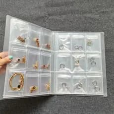 84/160 Grade Transparente Livro De Armazenamento De Jóias Auto Vedação Saco Para Colar Anel Foto Cartão Organizador