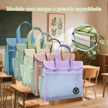 Saco De Arquivo Extra Grosso , Bolsa De Camada Dupla , Armazenamento De Malha Transparente
